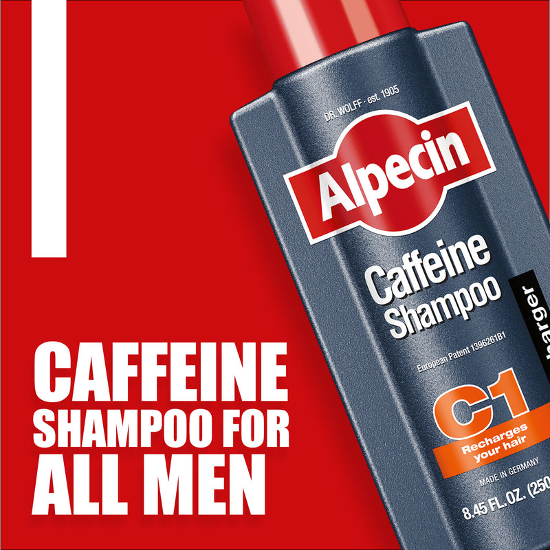 Alpecin C1 Caffeine Shampoo, 8.45 fl oz (Pack of 3), Caffeine Shampoo Cleanses the Scalp to Promote Natural Hair Growth, Leaves Hair Feeling Thicker and Stronger