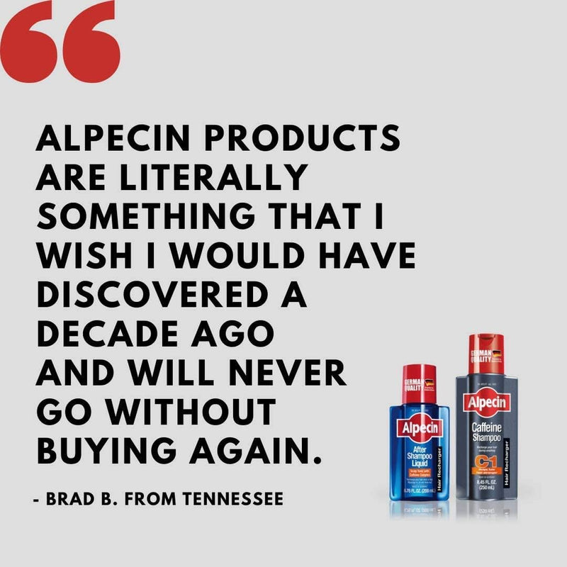Alpecin C1 Caffeine Shampoo 8.45 fl oz + Alpecin After Shampoo Liquid 6.76 fl oz