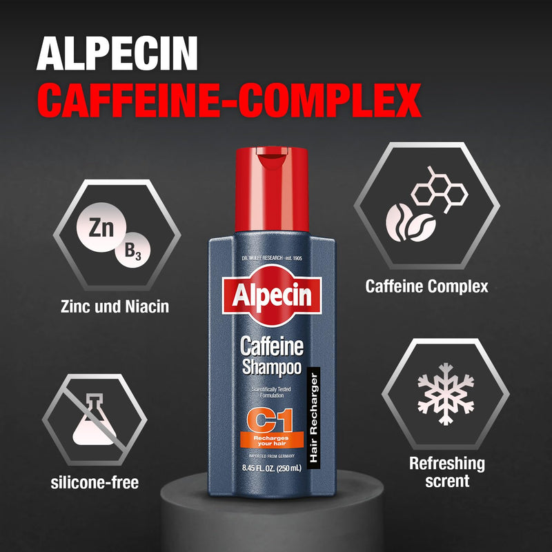Alpecin C1 Caffeine Shampoo 8.45 fl oz + Alpecin After Shampoo Liquid 6.76 fl oz