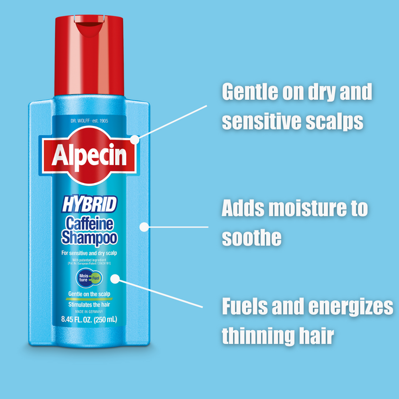Alpecin Hybrid Caffeine Shampoo - Gentle Formula For Sensitive Scalps
